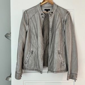 "Tribal" Silver Faux-leather Jacket